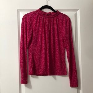 NWT Ann Taylor Pink/Red Fitted Shirt XS